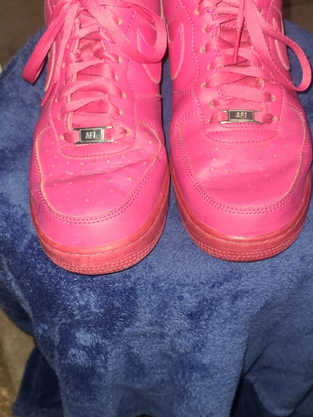 Nike Air Force 1 Fireberry Pink Sneakers Womens Size 9 - Picture 12 of 14